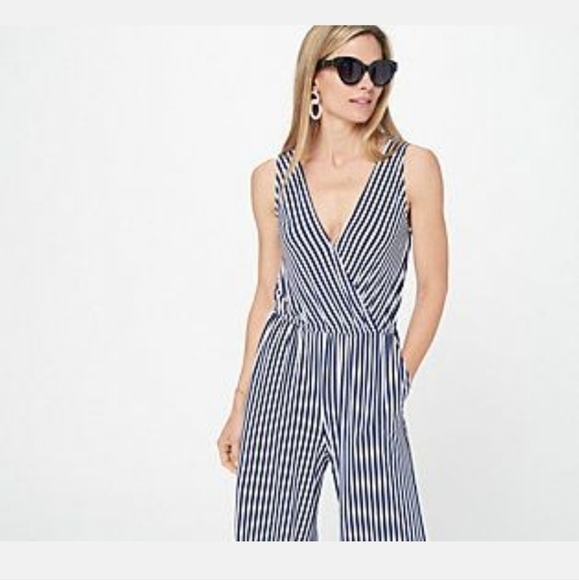 Jason Wu Pants - Jason Wu Blue White Striped Womens Jumpsuit Size XXS